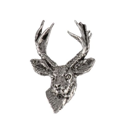 Pewter Mule Deer Pin, M011, 1.5 Inches, Handmade in the USA, Realistic, Buck, Metal, Hat Pin, Lapel, Brooch, Gift, Over 3100 Wildlife Designs
