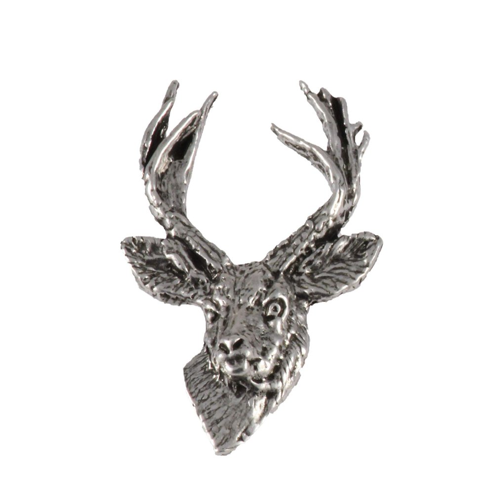 Pewter Mule Deer Pin, M011, 1.5 Inches, Handmade in the USA, Realistic, Buck, Metal, Hat Pin, Lapel, Brooch, Gift, Over 3100 Wildlife Designs