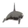 Killer Whale Pin, Bull Orca, Pewter, M072, 2 Inches, Handmade in the USA, Realistic, Ocean Mammal, Whales, Cetaceans, Metal, Hat Pin, Lapel Pins, Brooch, Gift, Over 3100 Wildlife Designs. view 1