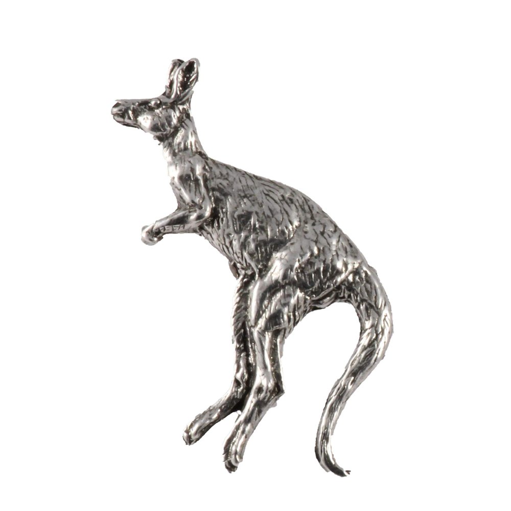 Kangaroo Pin, Pewter, M156, 1.75 Inches, Handmade in the USA, Realistic, Austrailia, Roo, Hat Pin, Lapel Pins, Brooch, Gift, Over 3100 Wildlife Designs.