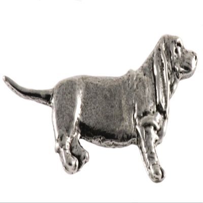 Basset Hound Pin, Full Body, Pewter, D320F, 2 Inches, Handmade in the USA, Bassethound Gift, Realistic Hound, Metal, Lapel Pin, Hat, Brooch, Gift, Over 90 Dog Breeds Available
