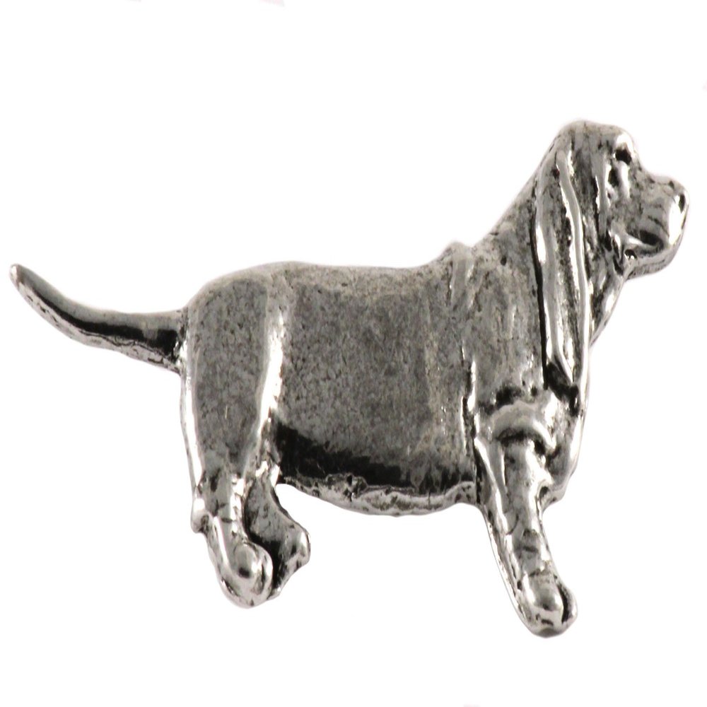 Basset Hound Pin, Full Body, Pewter, D320F, 2 Inches, Handmade in the USA, Bassethound Gift, Realistic Hound, Metal, Lapel Pin, Hat, Brooch, Gift, Over 90 Dog Breeds Available