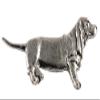 Basset Hound Pin, Full Body, Pewter, D320F, 2 Inches, Handmade in the USA, Bassethound Gift, Realistic Hound, Metal, Lapel Pin, Hat, Brooch, Gift, Over 90 Dog Breeds Available view 1