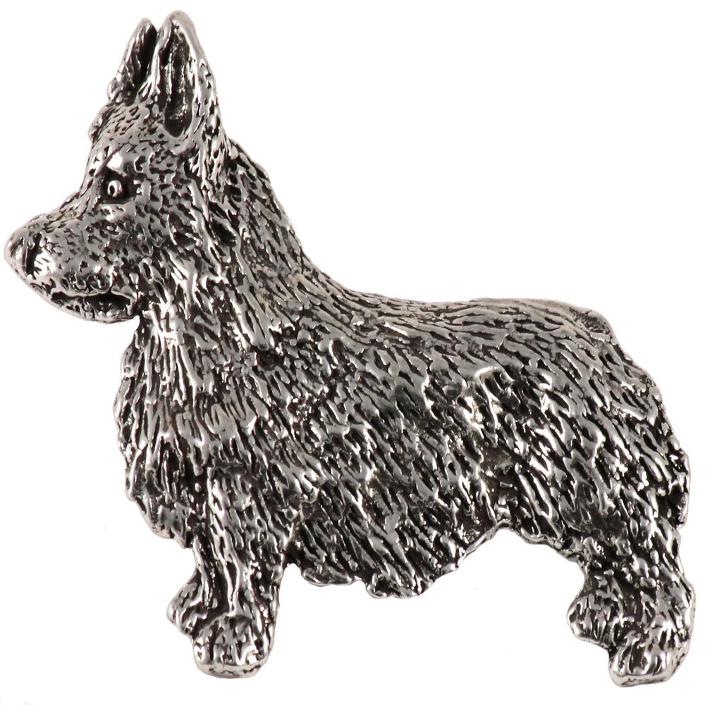Corgi Pin, Full Body, Pewter, D362F, 1 3/4 Inches, Handmade in The USA, Pembroke Welsh Corgi Gift, Realistic Corgi Dog Pin, Metal, Lapel Pins, Hat Pin, Brooch, Gift, Over 90 Dog Breeds Available