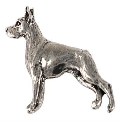 Doberman Pin, Full Body, Pewter, D370F, 2 Inches, Handmade in The USA, Realistic Doberman Dog Pin, Metal, Lapel Pins, Hat Pin, Brooch, Gift, Over 90 Dog Breeds Available