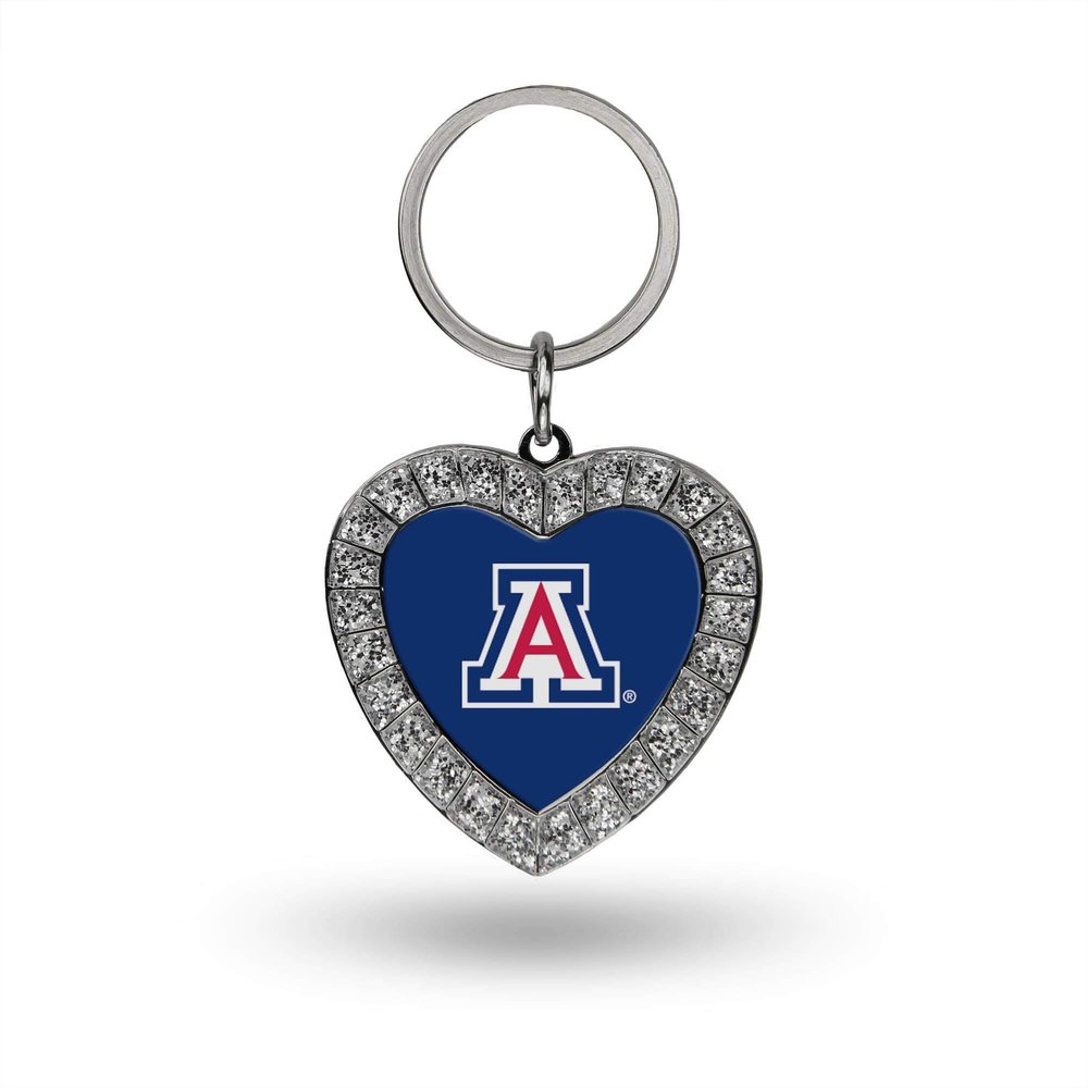 Rico Industries NCAA Arizona Wildcats Metal Rhinestone Heart Keychain