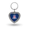 Rico Industries NCAA Arizona Wildcats Metal Rhinestone Heart Keychain view 1