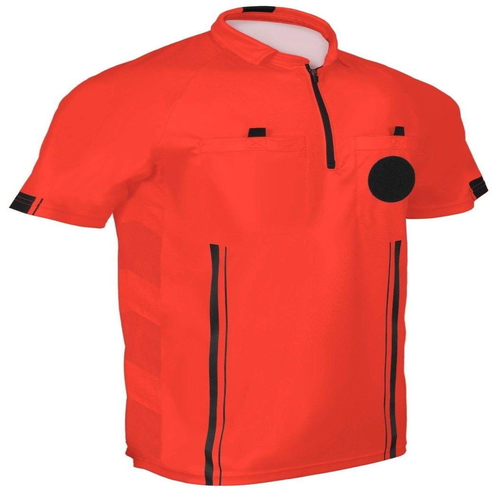 1 Stop Soccer Official Referee Soccer Jersey (Red, Adult XX-Large)
