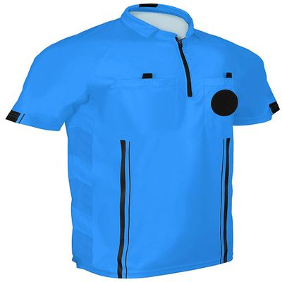 1 Stop Soccer Official Referee Soccer Jersey (Blue, Adult X-Large)