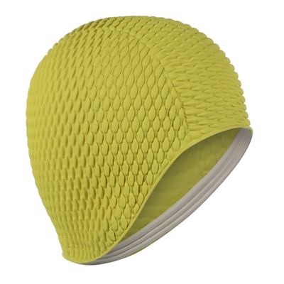 Fine Saratoga Ladies Mens Vintage Retro Style Bathing Cap Swimming Hat Bubble Waffle Traditional (Yellow)
