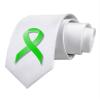 TOOLOUD Lyme Disease Awareness Ribbon - Lime Green Printed White Neck Tie view 1