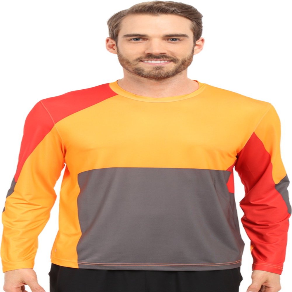 Spyder Men's Kyros Long Sleeve Shirt, Bright Orange/Volcano/Polar, SM
