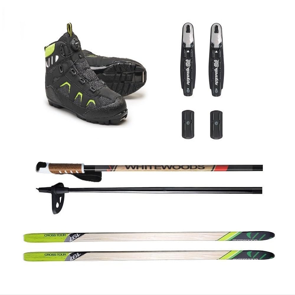 Whitewoods Adult NNN Cross Country Ski Package, 197cm - Skis, Bindings, Boots, Poles (45, 151-180 lbs.)