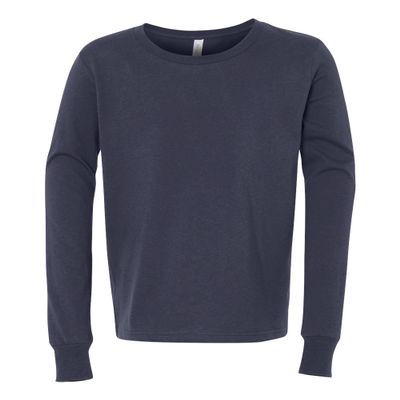Bella boys Jersey Long-Sleeve T-Shirt(3501Y)-NAVY-M