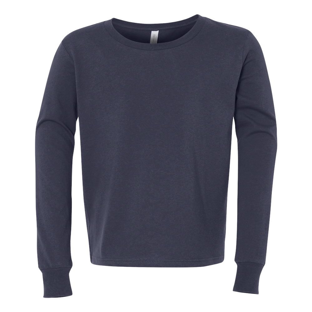 Bella boys Jersey Long-Sleeve T-Shirt(3501Y)-NAVY-M