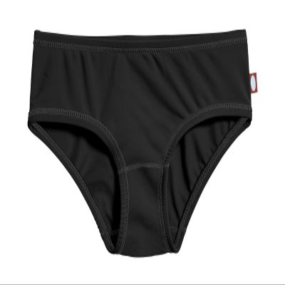 City Threads Girls Swim Brief Bottom UPF 50+ Rash Guard Bathing Suit Soft Comfortable Durable Made in USA, Black, 6Y