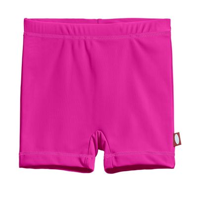 City Threads Girls Swim Shorts, UPF 50+ Swim Pants for Girls, Made in USA Swimsuit Shorts (Hot Pink w/Tonal Stitch, 16)