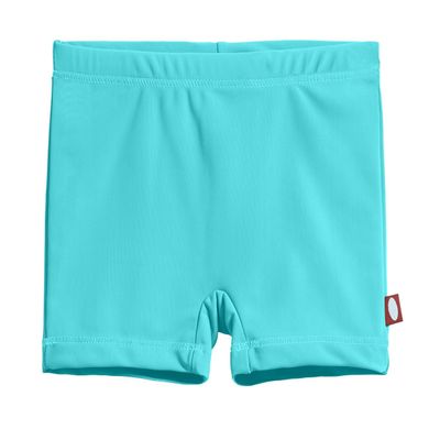 City Threads Girls Swim Shorts, UPF 50+ Swim Pants for Girls, Made in USA Swimsuit Shorts (Turquoise, 14)