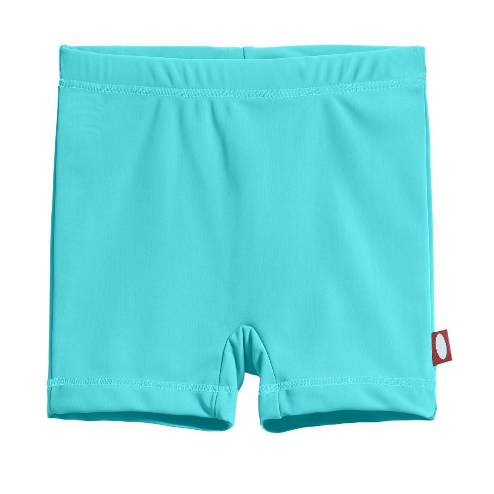 City Threads Girls Swim Shorts, UPF 50+ Swim Pants for Girls, Made in USA Swimsuit Shorts (Turquoise, 14)