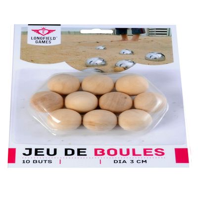Engelhart Wooden Petanque Jack Balls Set of 10 Target Balls for Boules, Bocce, Garden Games, Club Play, Competition Practice and Outdoor Family Games