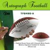 TAG Autograph Football - 1 Pebbled Brown Panel with Three Smooth White Panels - Memory Signature Football for Display view 2