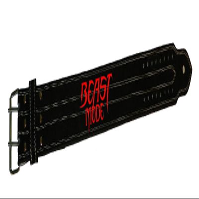 Crazee Wear Heavy Duty Workout Belt in Black with Beast Mode in Red