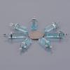 Justinstones Aqua Glass Gemstone Hexagonal Pointed Reiki Chakra Pendant Genuine Leather Necklace 18 Inch view 2