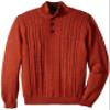 Arrow Men's Big-Tall 7GG Cable Button Mock Sweater, Arabian Spice Heather, X-Large Tall view 1