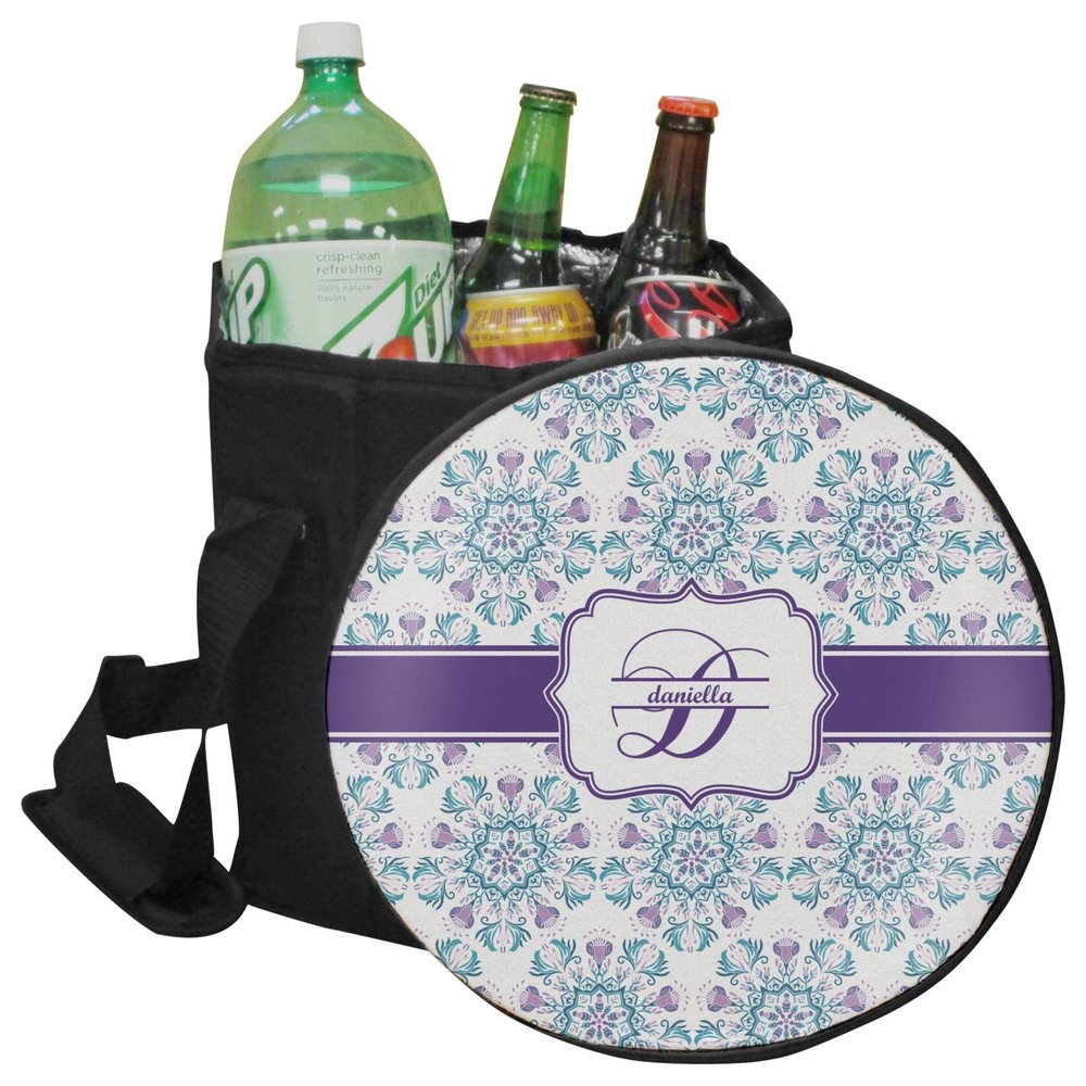 YouCustomizeIt Personalized Mandala Floral Collapsible Cooler & Seat