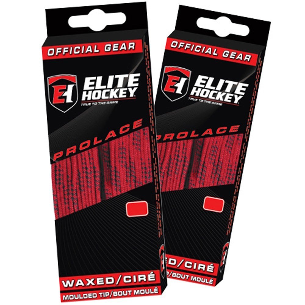 Elite Hockey Prolace Waxed Hockey Skate Laces - SET of 2 Pairs (Red, 84")