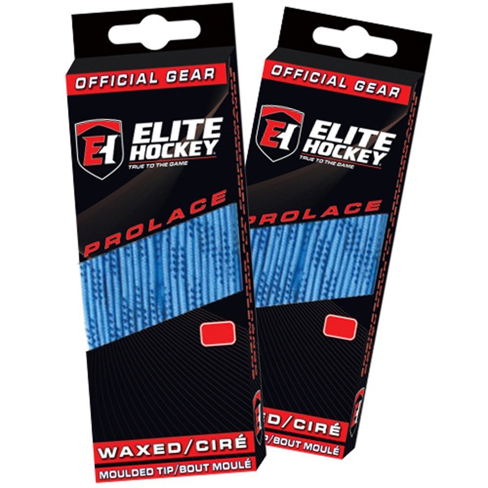 Elite Hockey Prolace Waxed Hockey Skate Laces - SET of 2 Pairs (Columbia Blue, 108")