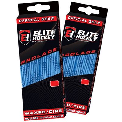 Elite Hockey Prolace Waxed Hockey Skate Laces - SET of 2 Pairs (Columbia Blue, 96")
