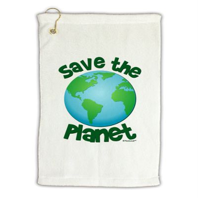 TOOLOUD Save The Planet - Earth Micro Terry Gromet Golf Towel 16" x 25"