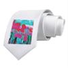 TOOLOUD Chicago Abstract 2 Watercolor Printed White Neck Tie view 1