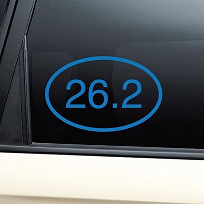 26.2 Marathon Euro Oval Vinyl Decal Laptop Car Truck Bumper Window Sticker - Blue