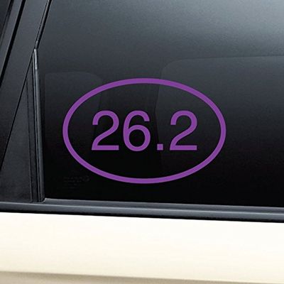 26.2 Marathon Euro Oval Vinyl Decal Laptop Car Truck Bumper Window Sticker - Purple