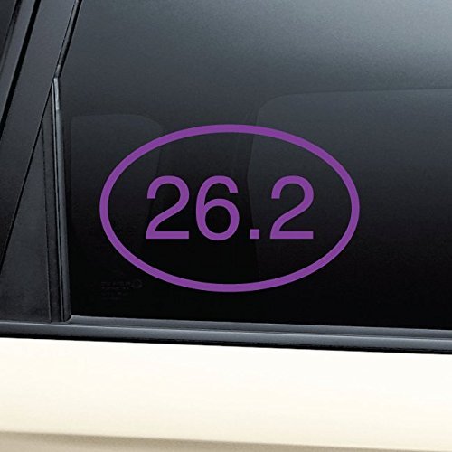 26.2 Marathon Euro Oval Vinyl Decal Laptop Car Truck Bumper Window Sticker - Purple