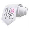 TOOLOUD Hope - Breast Cancer Awareness Ribbon Printed White Neck Tie view 1