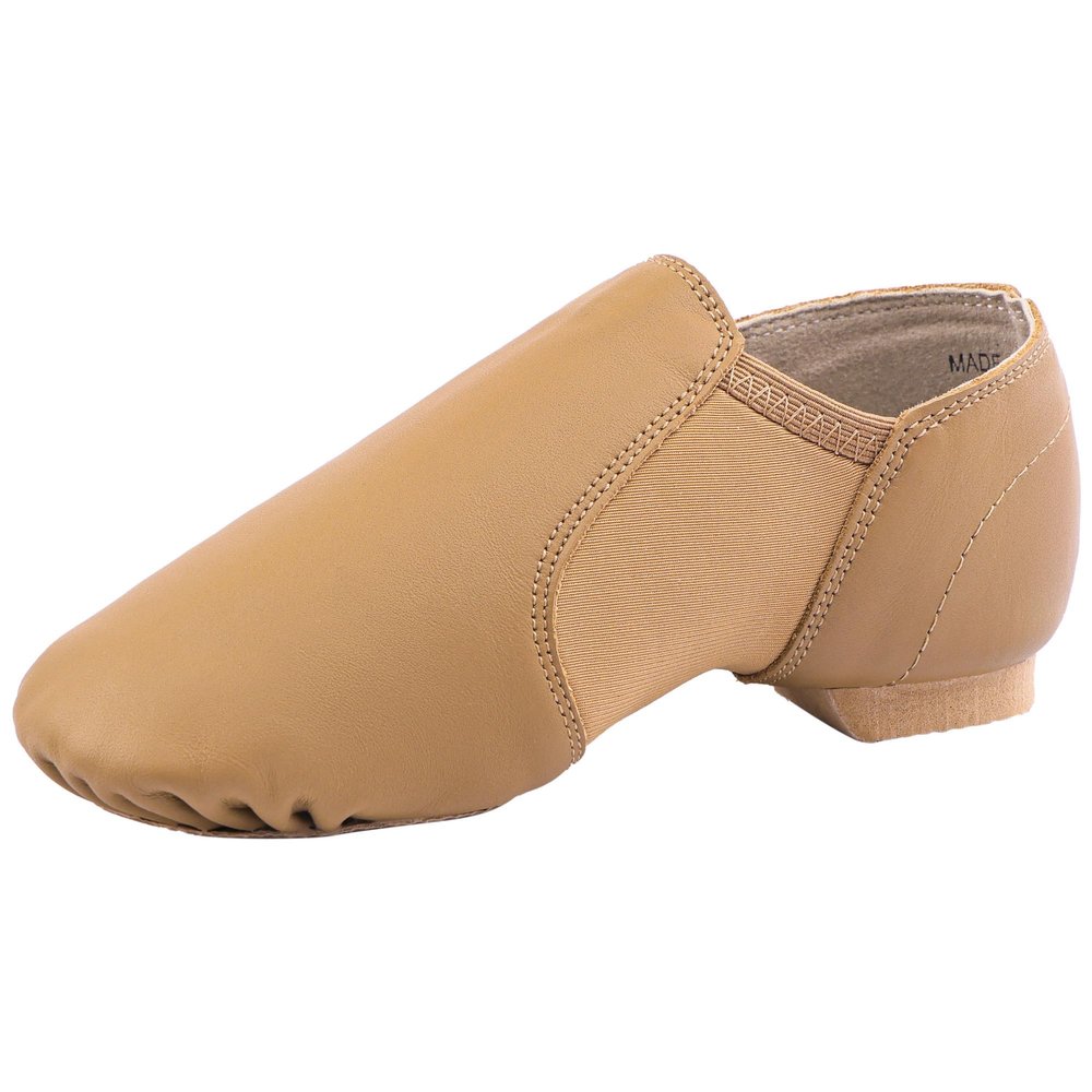 Linodes Leather Jazz Shoe Slip On for Girls and Boys (Toddler/Little Kid/Big Kid) Brown 6.5M Big Kid
