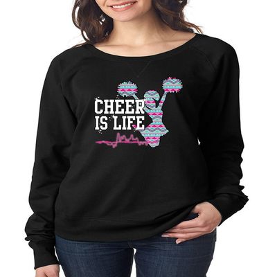 ALLNTRENDS Women's Long Sleeve Shirt Cheer is Life Azteck Print (M, Black)