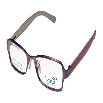 Elite Hip Eyewear Intelli Clip 756 Mens/Womens Designer Full-Rim Shape Spring Hinges Eyeglasses/Eye Glasses (50-17-135, Purple)