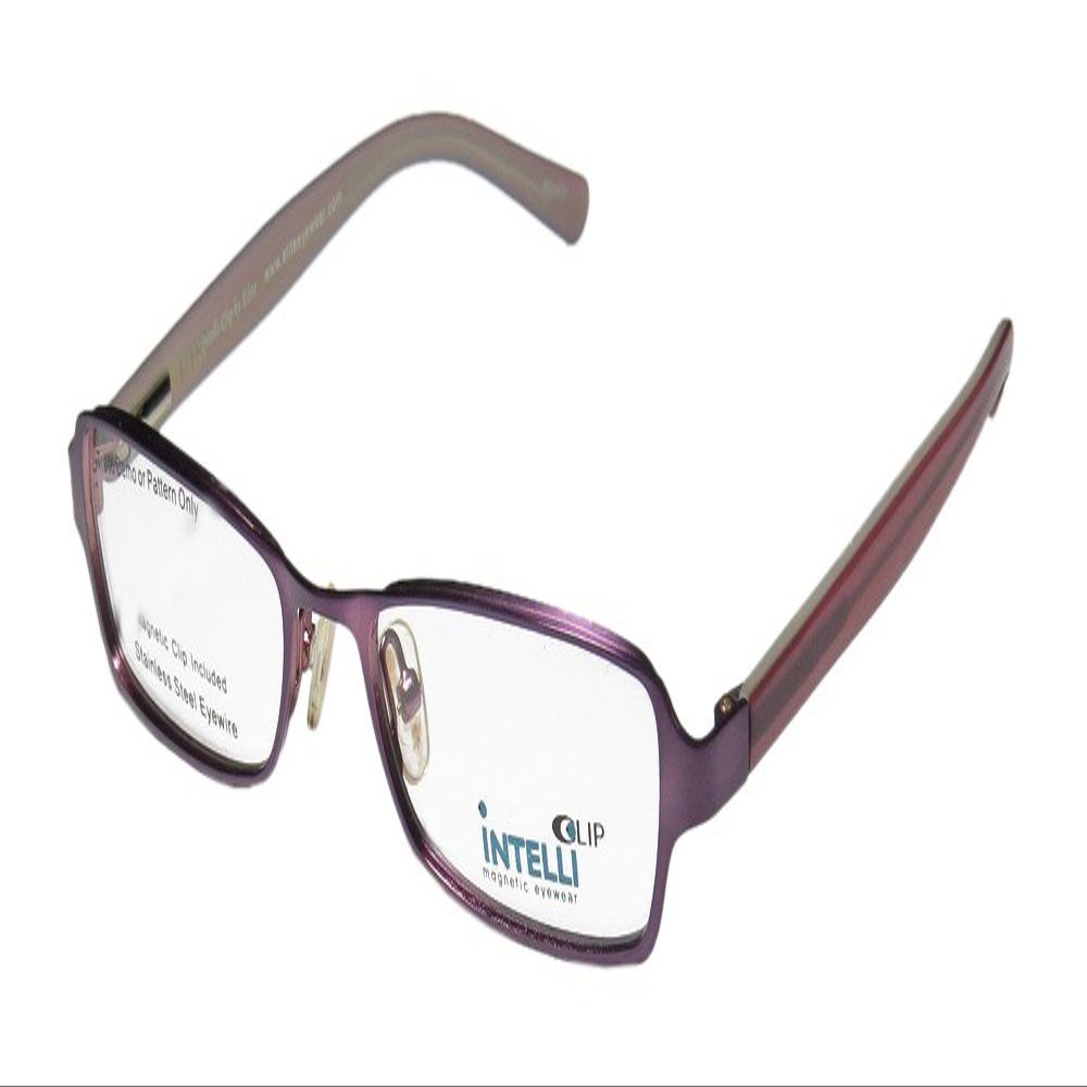 Elite Hip Eyewear Intelli Clip 756 Mens/Womens Designer Full-Rim Shape Spring Hinges Eyeglasses/Eye Glasses (50-17-135, Purple)