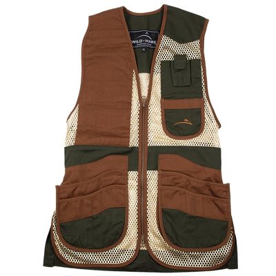 Wild Hare Shooting Gear Heatwave Mesh Vest, Forest Green/Brown (Medium, LEFT Handed)