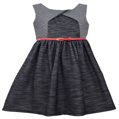 Bonnie Jean Big Girls Black Knit Heather Dress (US, Numeric, 14, Black)