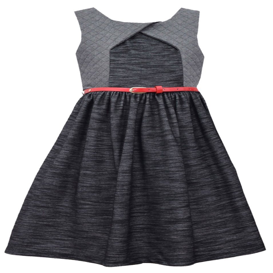 Bonnie Jean Big Girls Black Knit Heather Dress (US, Numeric, 14, Black)