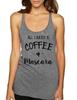 ALLNTRENDS Women's Tank Top All I Need is Coffee & Mascara (XL, Premium Heather) view 1