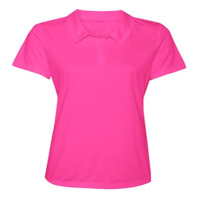 Opna Women's Dry-Fit Golf Polo Shirts 3-Button Golf Polo's in 20 Colors XS-3XL Shirt PINK-3XL