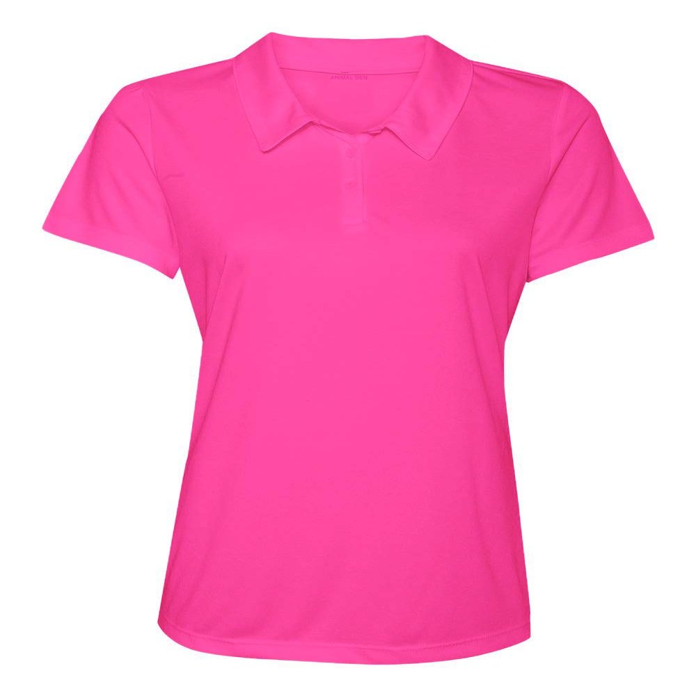 Opna Women's Dry-Fit Golf Polo Shirts 3-Button Golf Polo's in 20 Colors XS-3XL Shirt PINK-3XL