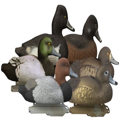 Higdon Outdoors Standard Diver Pack Duck Decoys | Lightweight and Realistic UV Painted Floating Duck Decoys for Waterfowl Hunting | Short String Design for Easy Setup | Foam Filled | 6pk