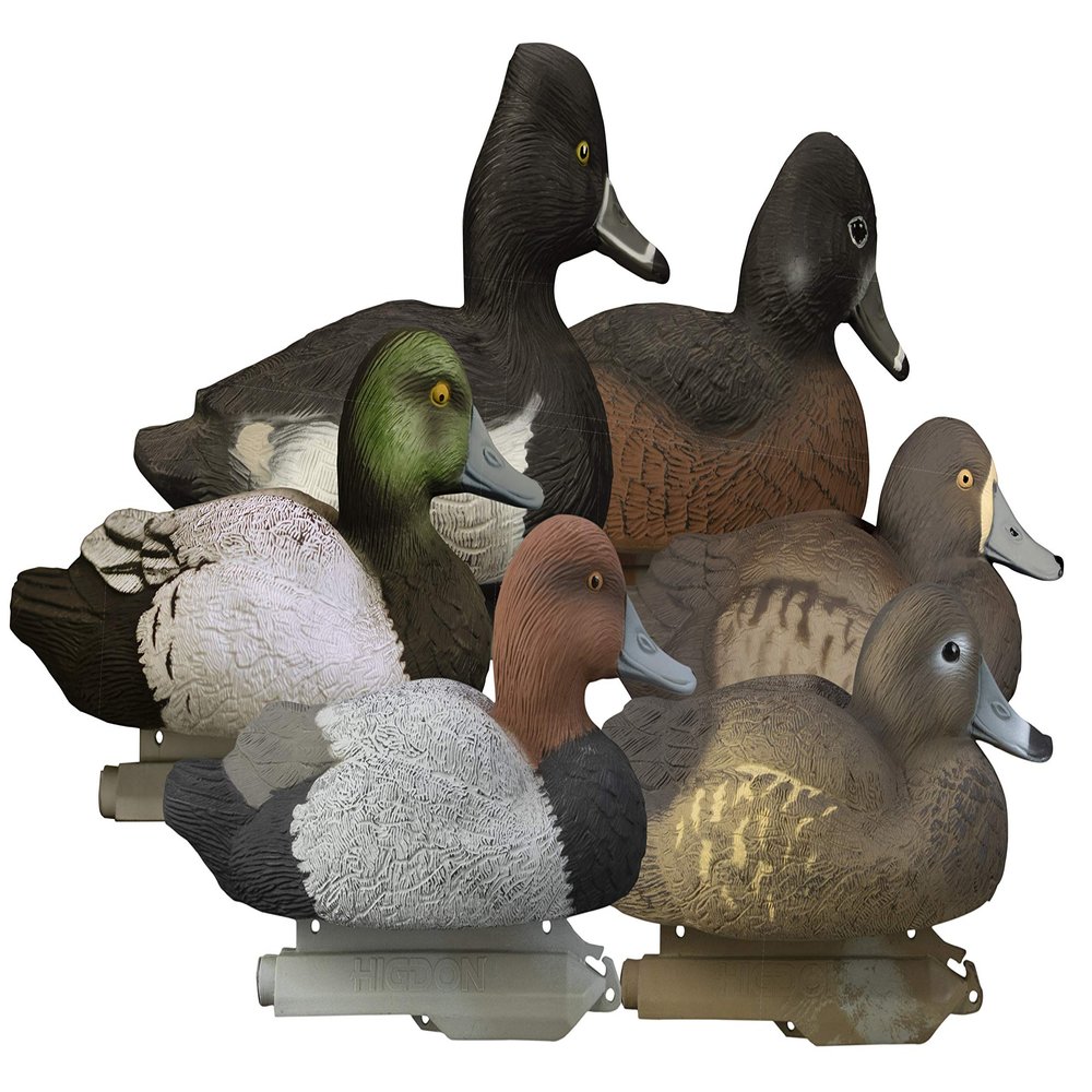 Higdon Outdoors Standard Diver Pack Duck Decoys | Lightweight and Realistic UV Painted Floating Duck Decoys for Waterfowl Hunting | Short String Design for Easy Setup | Foam Filled | 6pk